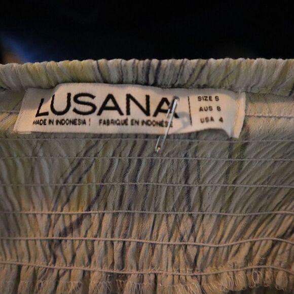 Lusana x Anthropologie Women's Sz Small US 4 Marbled Strappy Midi Dress - Picture 5 of 10